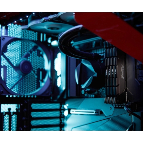 Оперативная память Kingston Fury Renegade, DDR4, 16GB (2x8GB), 3200MHz, CL16, DIMM, с радиатором, серый/черный
