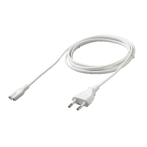 Кабель питания Cablexpert PC-184W-VDE-1.8М CEE 7/16-C7, 2x0.75мм2, 2.5А, VDE, 1.8м, белый, пакет