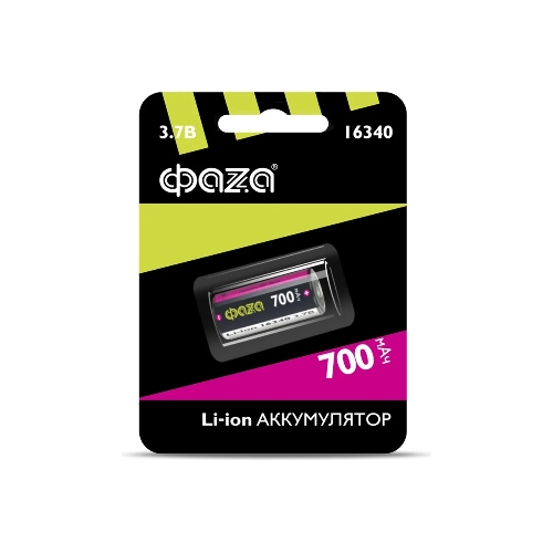 Аккумулятор 16340 3.7В Li-Ion 700 мАч без платы защиты BL-1 ФАZА 5039087