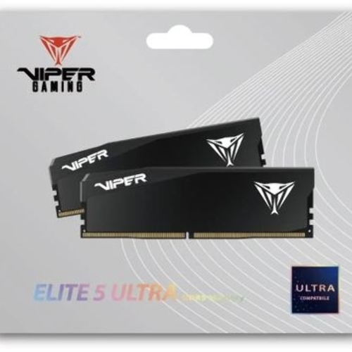 Оперативная память Patriot Viper Elite 5 Ultra, DDR5, 64GB (2x32GB), 6000 MHz, CL28, с радиатором, чёрный