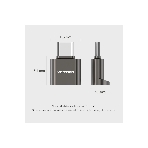 Кард-ридер Vention CLMH0/серый/OTG USB 2.0 CM/MicroSD/USB Type-C/металл