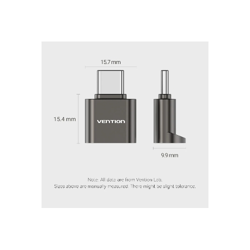 Кард-ридер Vention CLMH0/серый/OTG USB 2.0 CM/MicroSD/USB Type-C/металл