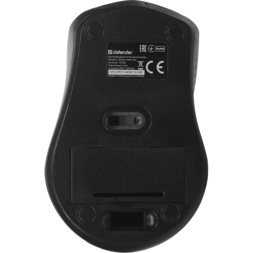 Мышь беспроводная Defender Datum MM-265 черный, 1600 dpi, радиоканал, USB, кнопки - 4