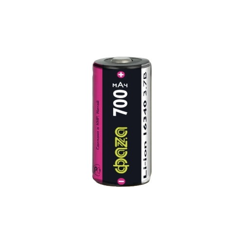 Аккумулятор 16340 3.7В Li-Ion 700 мАч без платы защиты BL-1 ФАZА 5039087