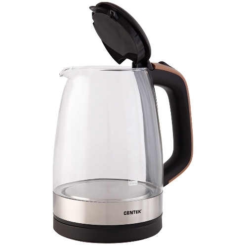 Чайник электрический Centek CT-0065 Beige стекло, 1.7 л 2200 Вт, LED-подсветка, мерная шкала, защита от вкл б/воды