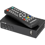 Приставка для цифрового ТВ Hyundai H-DVB440 черный, DVB-T2, DVB-T, DVB-C, HDMI, USB 2.0 x2