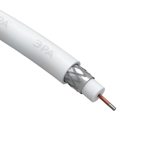 Кабель коаксиальный ЭРА RG-6U CCS/оплетка Al 48проц. PVC Simple 75Ом белый