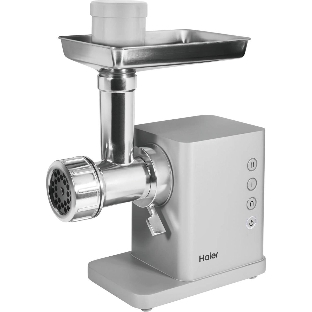 Мясорубка электрическая Haier HG-702 серебристый, 1900 Вт, 3.5 кг/мин, реверс, защита от перегрузки, насадки - 14