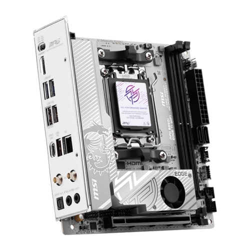 Материнская плата MSI MPG B850I EDGE TI WIFI, AM5, AMD B850, 2xDDR5, 2xSATA, 2xM.2, 1xPCIe 5.0 x16, 1xHDMI, 1x5Gb LAN, Wi-Fi 7, Bluetooth 5.4, 1xUSB-C 20Gbps, 3xUSB-A 10Gbps, 2xUSB-A 5Gbps, 2x3.5 мм, 7.1, Mini-ITX