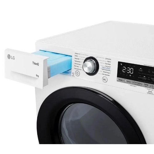 Сушильная машина LG DC90V3V6W белый, 9 кг, сушка - тепловой насос, программ - 14, 60 x 85 x 66 см