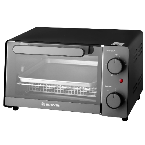 Мини-печь BRAYER BR2600 1200 Вт, 9 л, серебристый