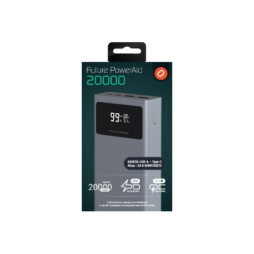 Портативный аккумулятор QUMO Future PowerAid 20000mAh темно-серый FPA-20C-S1
