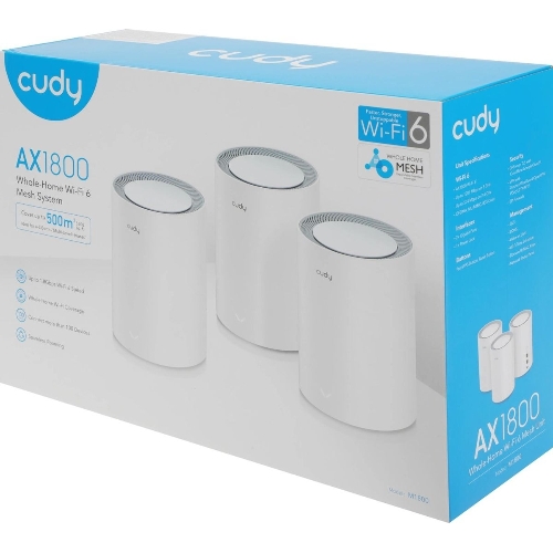 Бесшовный Mesh роутер Cudy M1800(3-Pack) AX1800 10/100/1000BASE-TX белый (упак.:3шт)