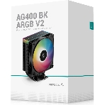 Кулер для процессора DEEPCOOL AG400 BK ARGb V2 черный 120мм алюминий+медь 2100rpm 31.6db 4-pin 220W 154мм
