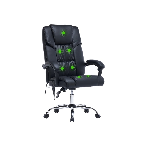 Кресло офисное Cactus CS-CHR-OC02M-BK черный, эко.кожа, крестов. сталь