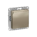 Механизм розетки 1-м СП AtlasDesign 16А IP20 с заземл. защ. шторки с крышкой шампань