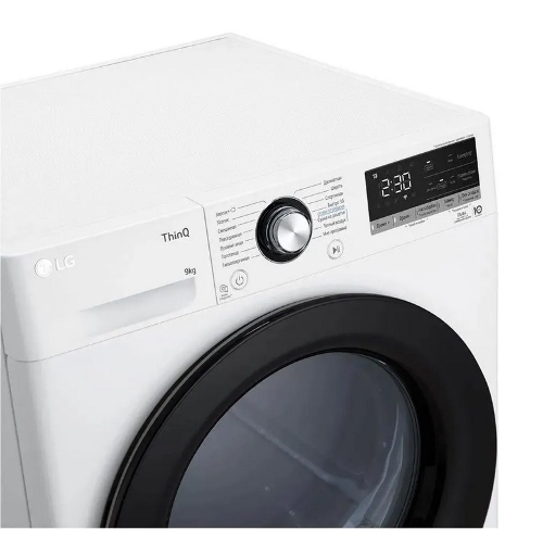Сушильная машина LG DC90V3V6W белый, 9 кг, сушка - тепловой насос, программ - 14, 60 x 85 x 66 см