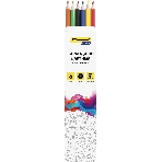 Карандаши цветные Silwerhof Color 2.6 мм, шестигранный профиль, пластик, ассорти, 6 цветов, коробка с европодвесом