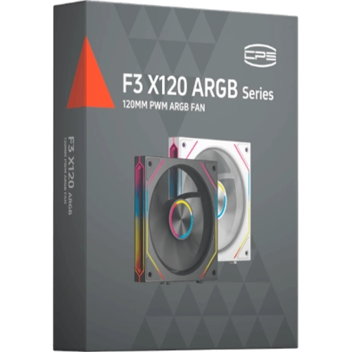 Вентилятор для корпуса PcCooler F3 X120 BK ARGb 120х120x25 черный 4-pin 28.4дБ (F3X120-BKAC012-GL) Ret