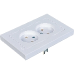 Розетка 2-м AtlasDesign без заземл. 16А в сборе белый SchE ATN000120