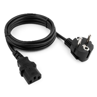 Кабель питания Cablexpert PC-186-VDE-1.5M Schuko-C13, 3x0.75мм2, 10A, VDE, с заземлением, 1.5м, черный, пакет