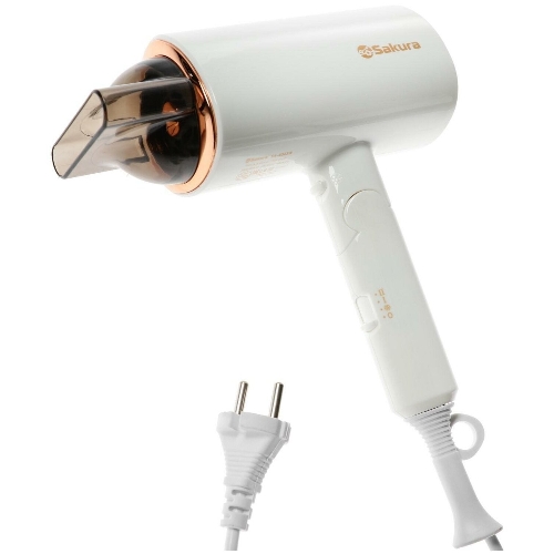 Фен SAKURA SA-4043W белый, 2000 Вт, компактный