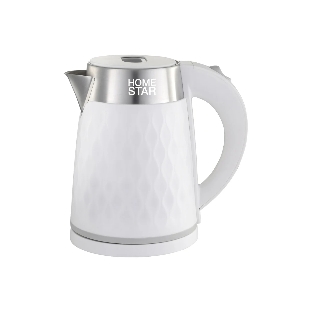 Чайник электрический Homestar HS-1021, 1500 Вт, 1.7 л, нержавейка+пластик, белый, двойной корпус