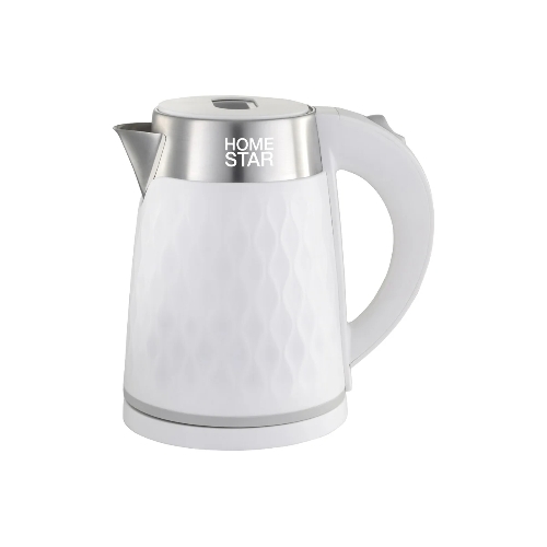 Чайник электрический Homestar HS-1021, 1500 Вт, 1.7 л, нержавейка+пластик, белый, двойной корпус