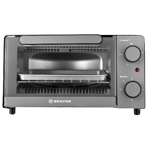 Мини-печь BRAYER BR2600 1200 Вт, 9 л, серебристый