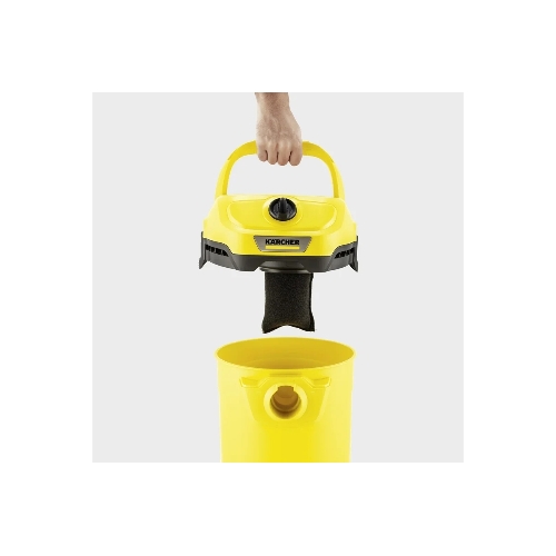 Строительный пылесос Karcher WD 2 Plus V-12/4/18 желтый, 1000 Вт, уборка сухая/сбор воды, пылесборник мешок/контейнер, 12 л
