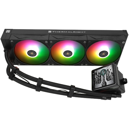 Водяное охлаждение для процессора Thermalright Grand Vision 360 (360mm, LED, Black, ARGB/Fans: 3x120mm, 80.45CFM, 29.4dBA, 2150RPM/Pump height 72.5mm, 6400RPM, Rad thickness 27mm/S: 1700, 1200, 1851, 115X, 2011, 2066, AM5, AM4)