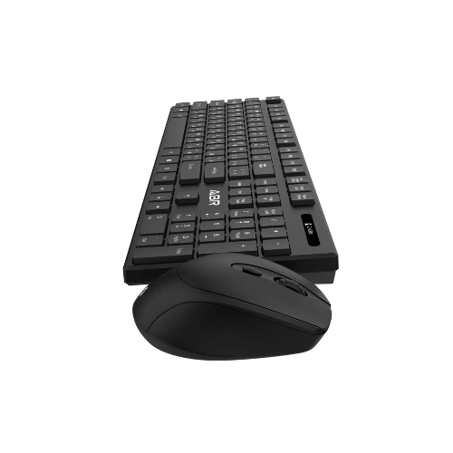 Комплект клавиатура и мышь ABR KW814 черный, интерфейс USB, беспроводной, 2.4G, RU/EN