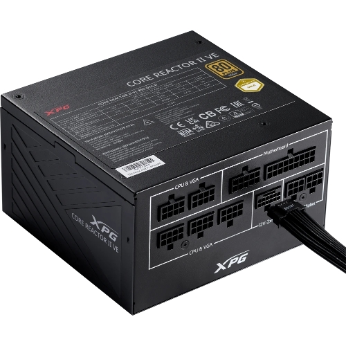 Блок питания ADATA XPG COREREACTORIIVE850G-BKCEU, 850Вт, 80 PLUS Gold, 120мм, модульный, черный