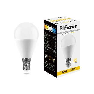 Лампа светодиодная Feron LB-950 13Вт Е14 теплый матовый шар