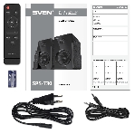 Акустическая система SVEN SPS-730 2.0 черные (2x25Вт, экокожа, USB/SD, пульт ДУ, Bluetooth)