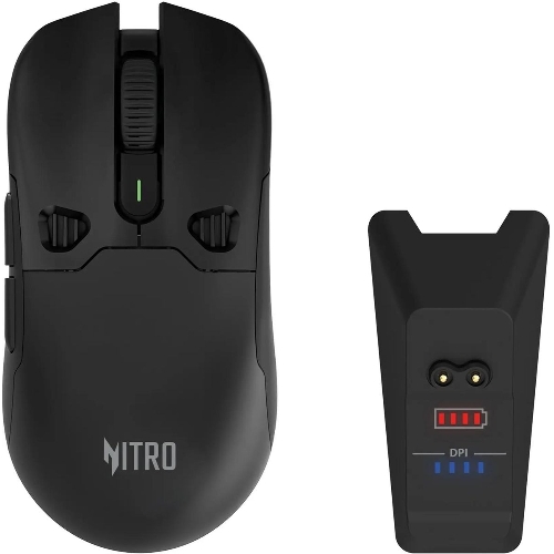 Мышь беспроводная Acer Nitro OMR404 черный, 6400 dpi, радиоканал, Bluetooth, USB, кнопки - 6