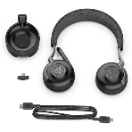 Гарнитура JLab Epic Work ANC Wireless Duo with Stand чёрный, беспроводная, Bluetooth/радиоканал/USB-C, ANC (шумоподавление), до 9 м, в комплекте подставка