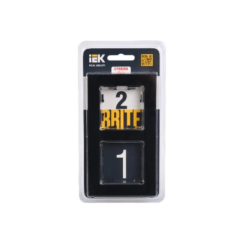 Рамка 2-местная IEK BRITE РУ-2-2-БрЧ стекло черный