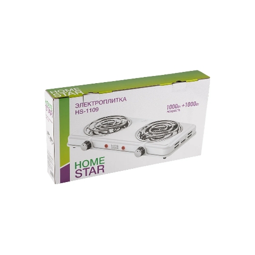 Плитка электрическая Homestar HS-1109, 2 конф, белый, ТЭН