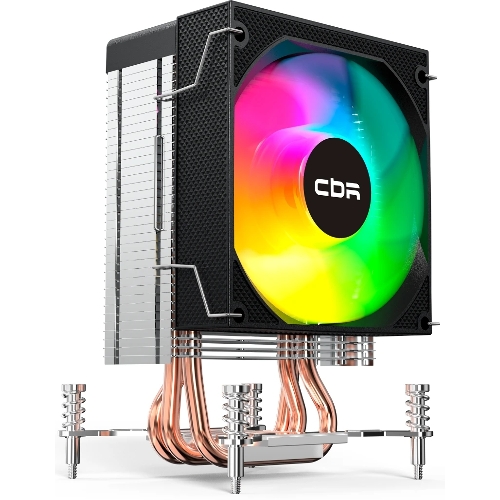Кулер для процессора CBR CBR-CC-3160-RGB-PWM Al+Cu, 3 heat pipes, Socket 775/1366/1155/1156/1150/1151/1200/1700/AM2/АМ2+/АМ3/AM3+/FM1/FM2/AM4/AM5, TDP 160W, 90mm Fan, 2600RPM, HB, RGB, PWM, 32db