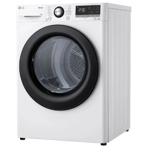 Сушильная машина LG DC90V3V6W белый, 9 кг, сушка - тепловой насос, программ - 14, 60 x 85 x 66 см