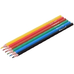 Карандаши цветные Silwerhof Color 2.6 мм, шестигранный профиль, пластик, ассорти, 6 цветов, коробка с европодвесом