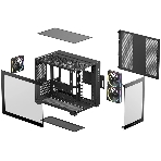 Компьютерный корпус Deepcool CG330 3F без БП, боковое окно (панорама), 3x120мм ARGB PWM вентилятора, черный, mATX