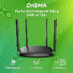 Роутер беспроводной Digma DWR-AC1201 AC1200 10/100BASE-TX черный (упак.:1шт)