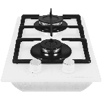 Газовая варочная поверхность HOMSair HGG323GCWH, 2 конфорки, закаленное стекло, 4300 Вт