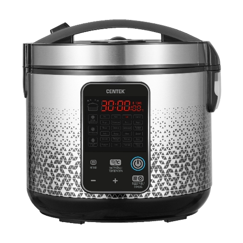Мультиварка Centek CT-1499 черный/сталь, 900 Вт, 5.0 л, 25 программ, мультиповар, антиприг. покрытие