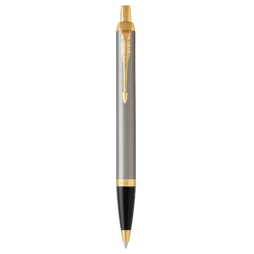 Ручка шариковая Parker IM Core K321 (CW1931670) Brushed Metal GT, M, синие чернила, подарочная коробка