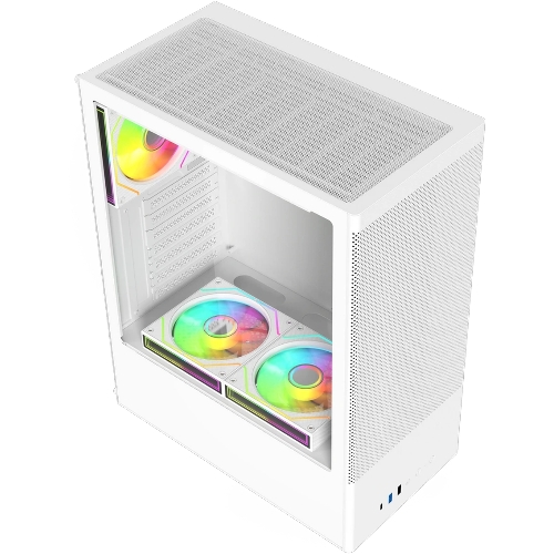 Компьютерный корпус ACD Citadel 108W ATX, Type-C + 2XUSB ports + HD audio combo, Mesh, TG, белый