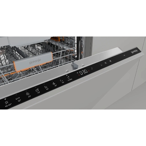 Посудомоечная машина встраиваемая Gorenje GV673B65 16 комплектов, 3 корзины, инверторный мотор, отсрочка старта, Wi-Fi управление, сенсорное управление, полный AquaStop, сенсор уровня воды, энергоэффективность А+++, уровень шума 42 дБ, белый