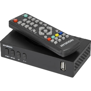 Приставка для цифрового ТВ Hyundai H-DVB440 черный, DVB-T2, DVB-T, DVB-C, HDMI, USB 2.0 x2